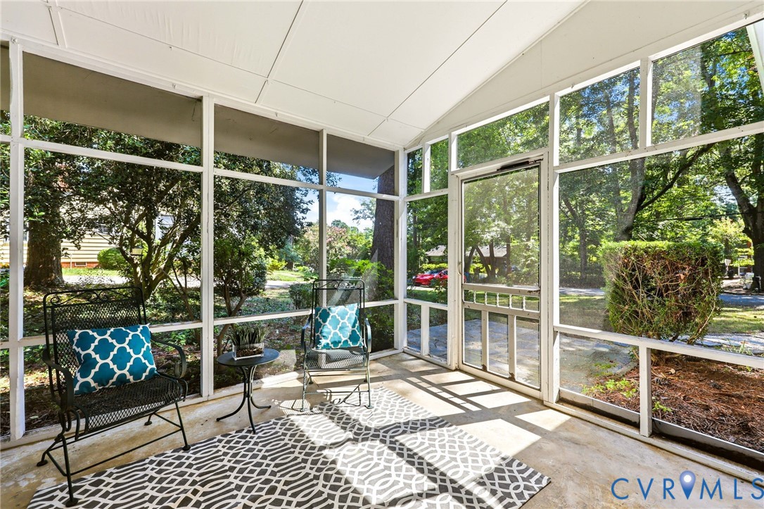 3400 Warner Road Richmond, VA 23225 - Photo 29 of 33 Screened porch with a pitched roof and a concrete