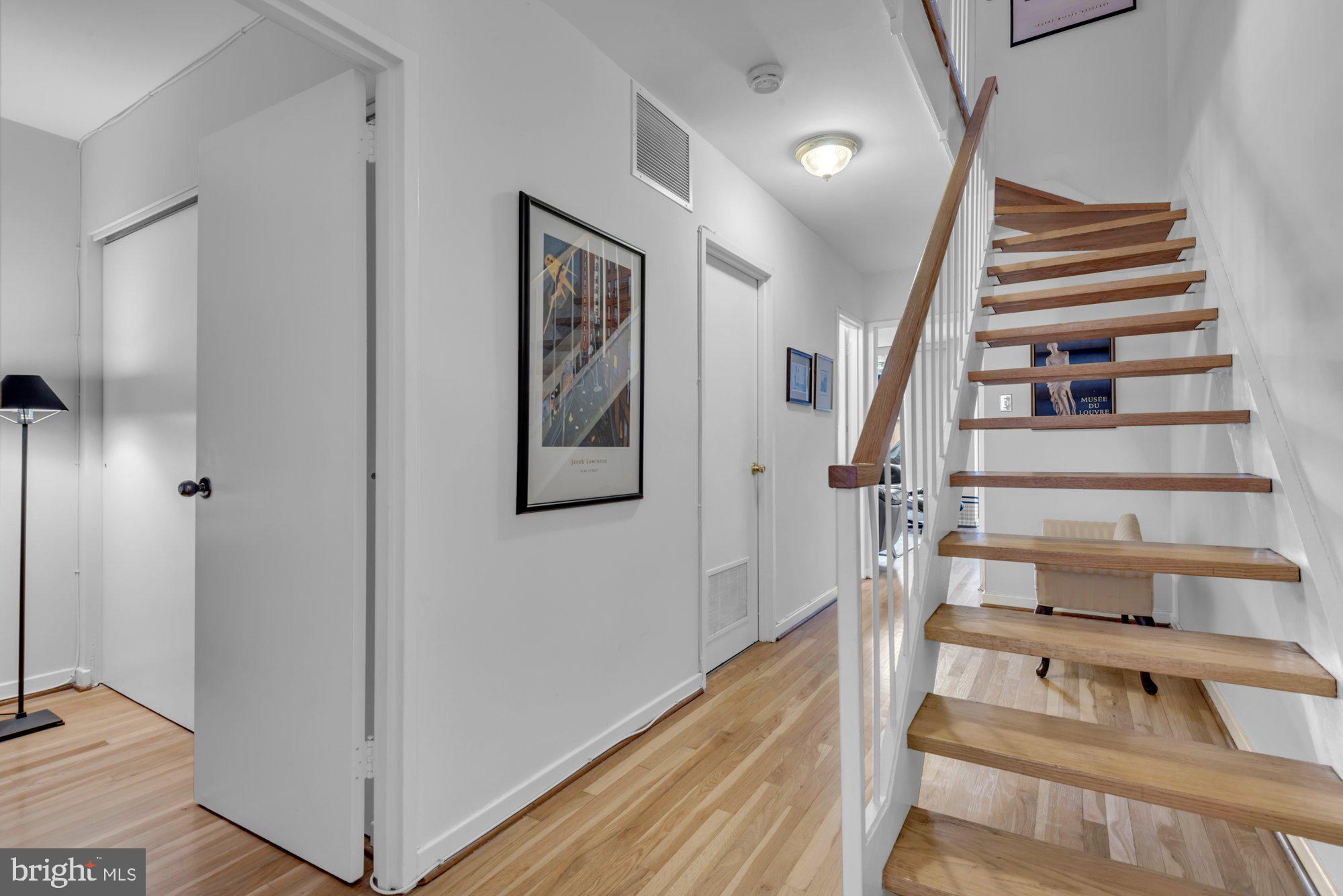 1263 Delaware Avenue Southwest, Unit 53 Washington, DC 20024 - Photo 4 of 65 Hardwood Floors w/Floating Stairs leading to......