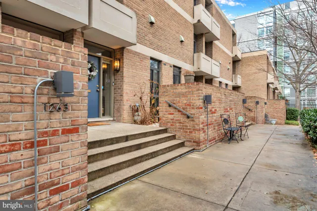 a view of street with sitting area