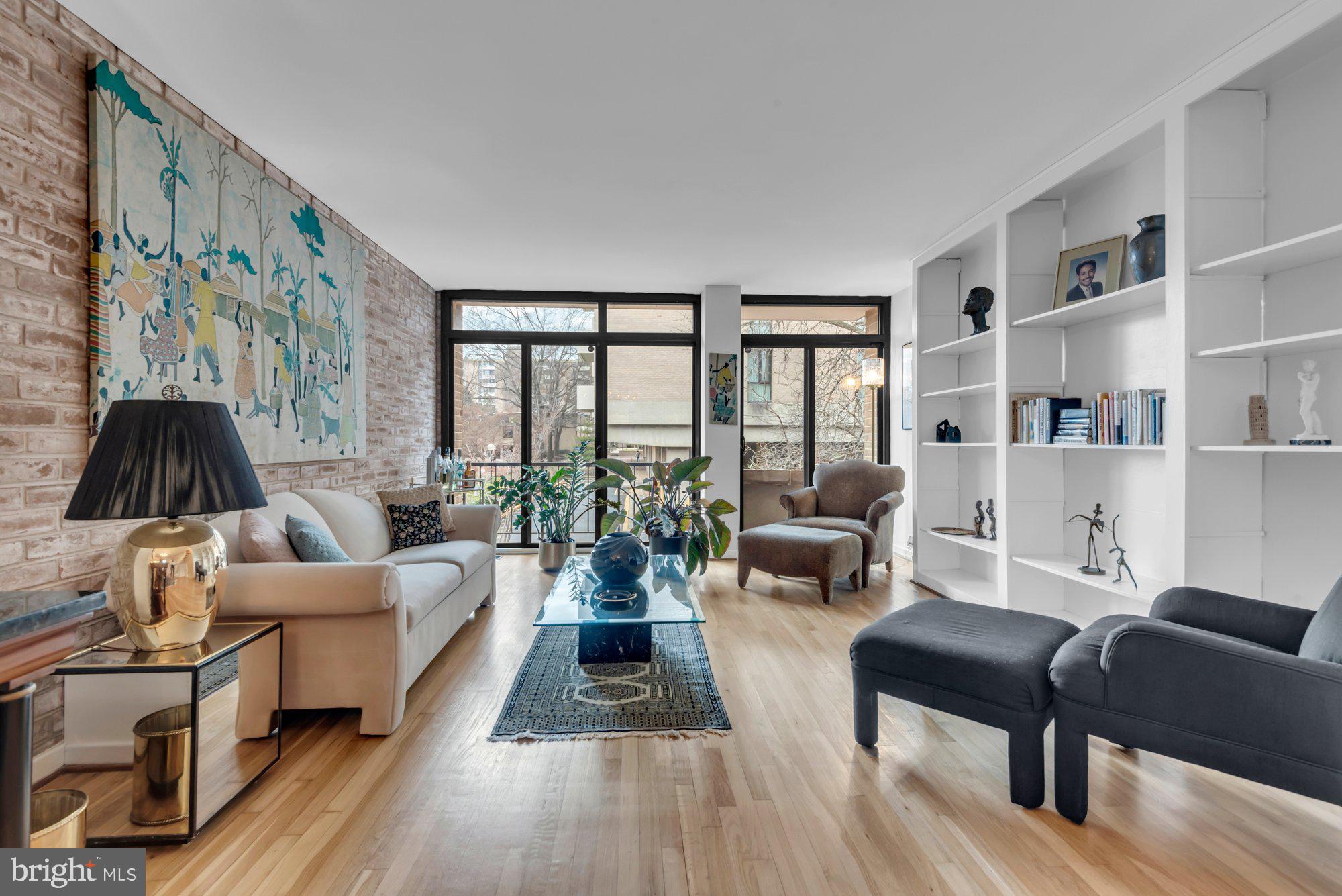 1263 Delaware Avenue Southwest, Unit 53 Washington, DC 20024 - Photo 7 of 65 Living Room with custom built in shelves