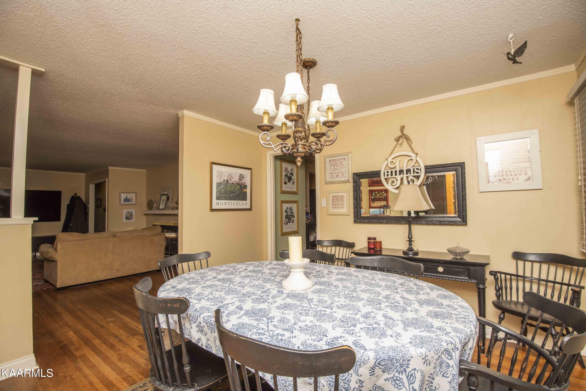 118 Tabor Road Oak Ridge, TN 37830 - Photo 16 of 44 a living room with dining table and a chandelier