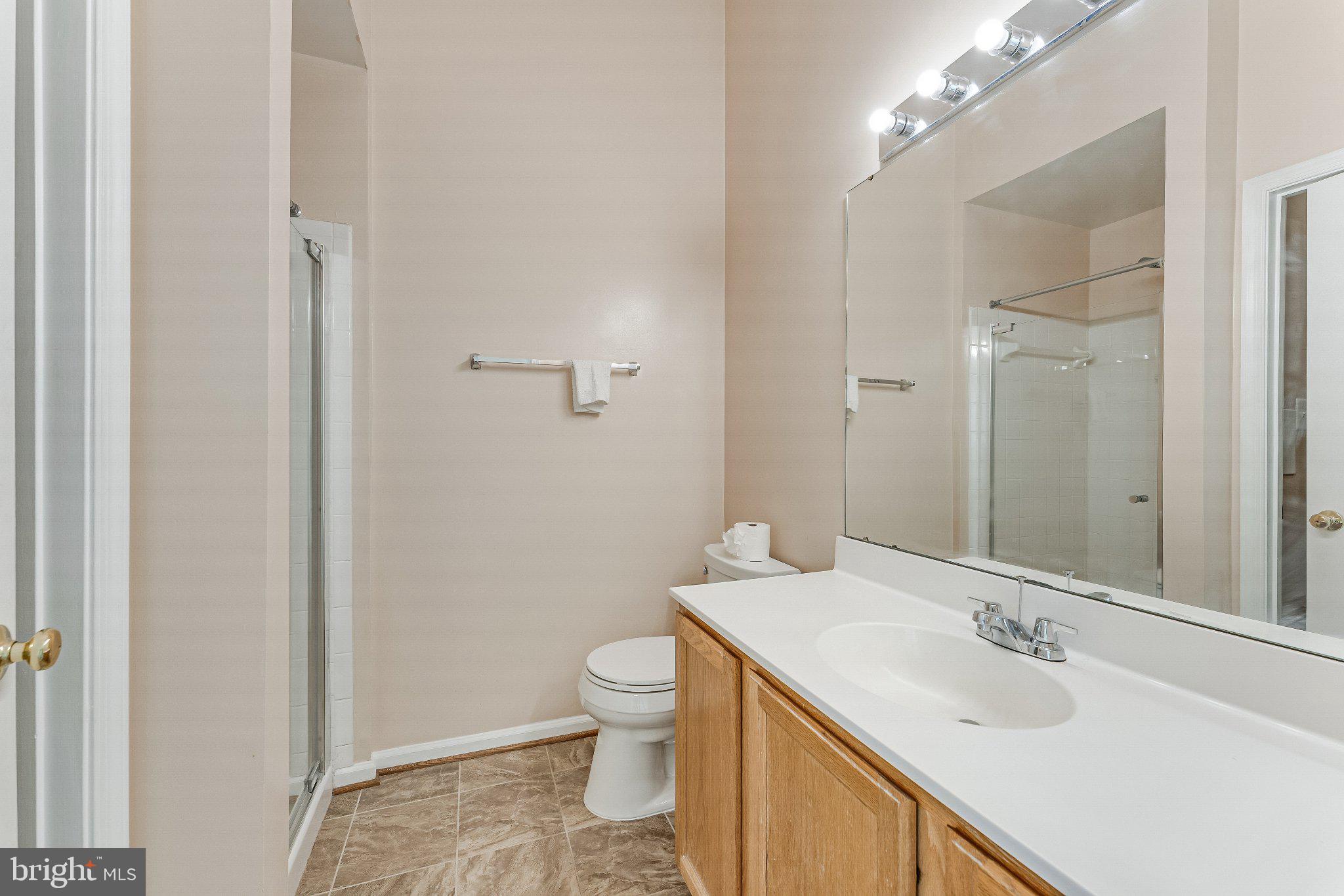 6414 Lureta Ann Lane Springfield, VA 22150 - Photo 21 of 44 a bathroom with a sink and mirror with toilet