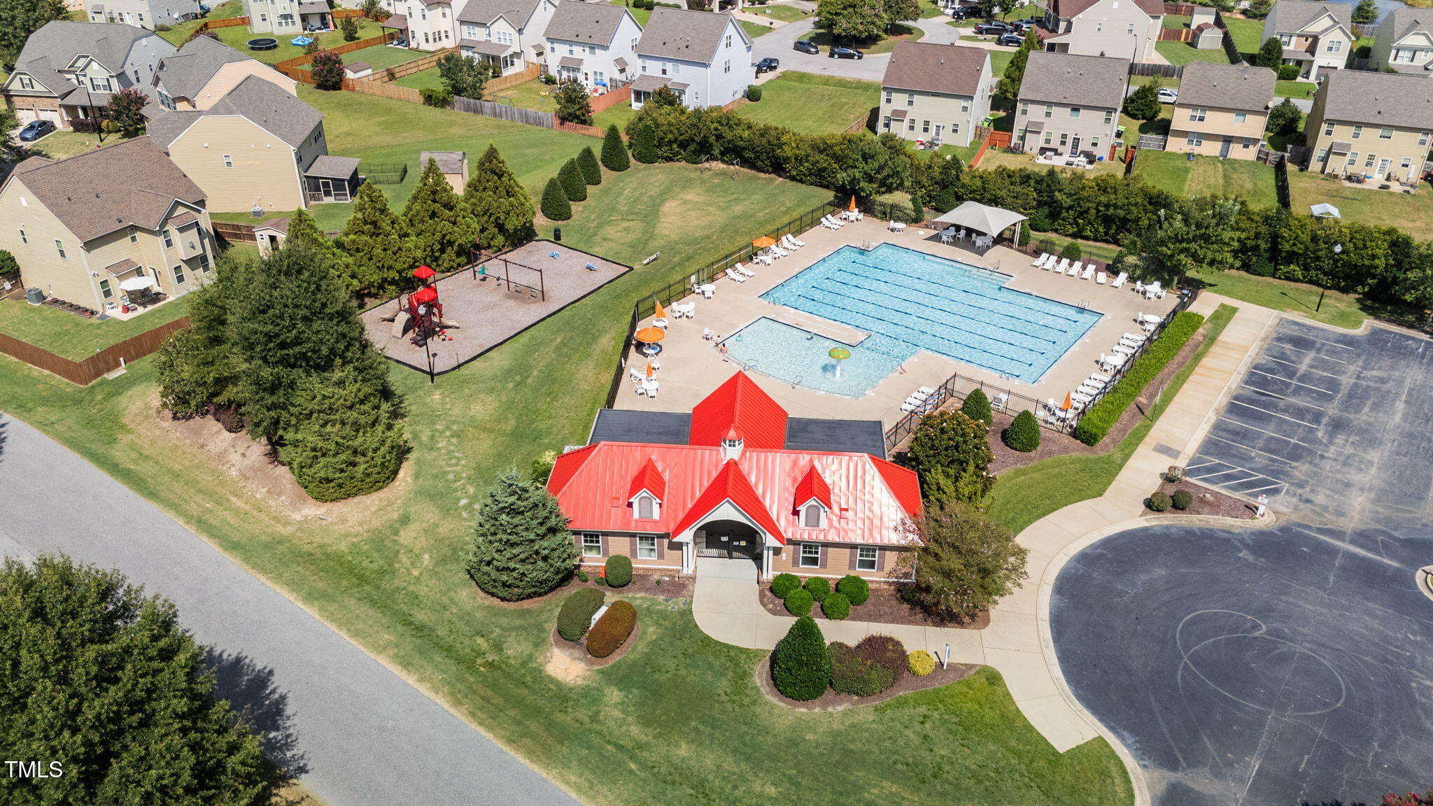 83 Mariners Point Way Garner, NC 27529 - Photo 45 of 49 an aerial view of residential houses with outdoor space