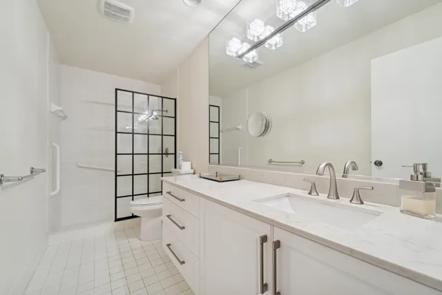 a view of a bathroom from a shower