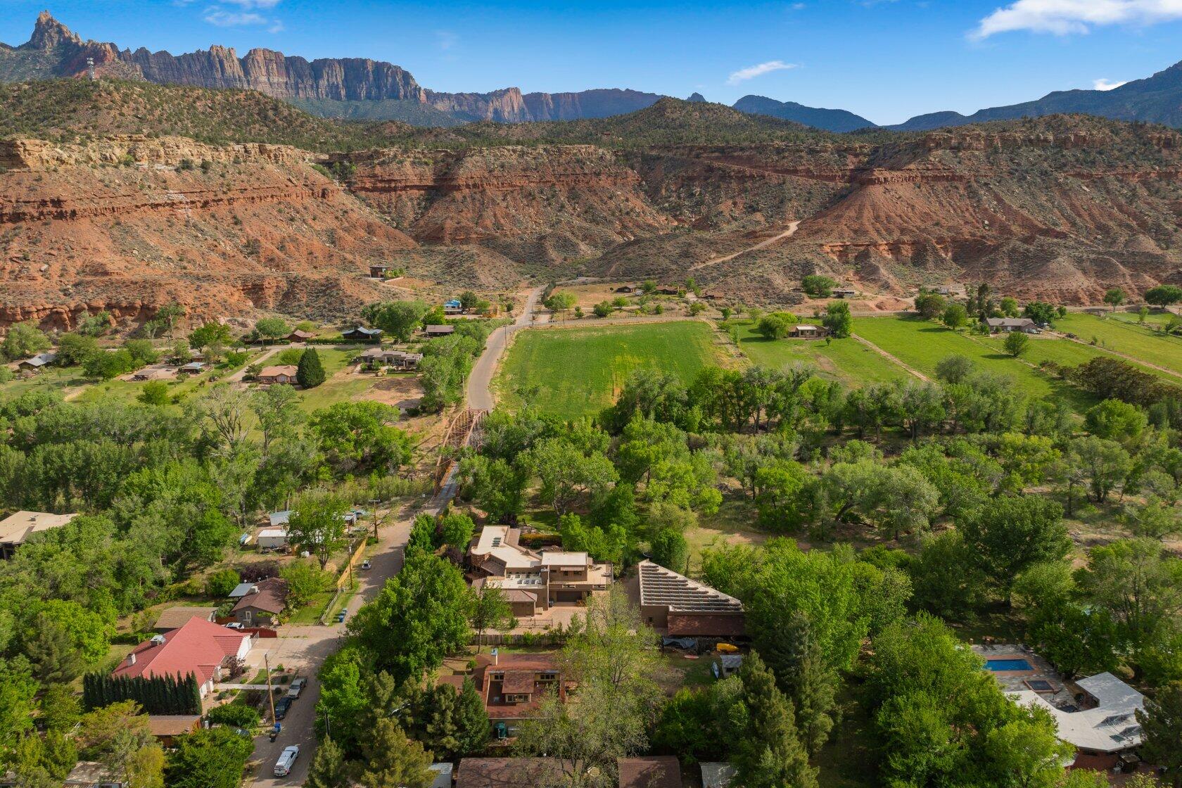 98 South Bridge Road Rockville, UT 84763 - Photo 74 of 80 Aerial View - Riverfront, Mountain Views