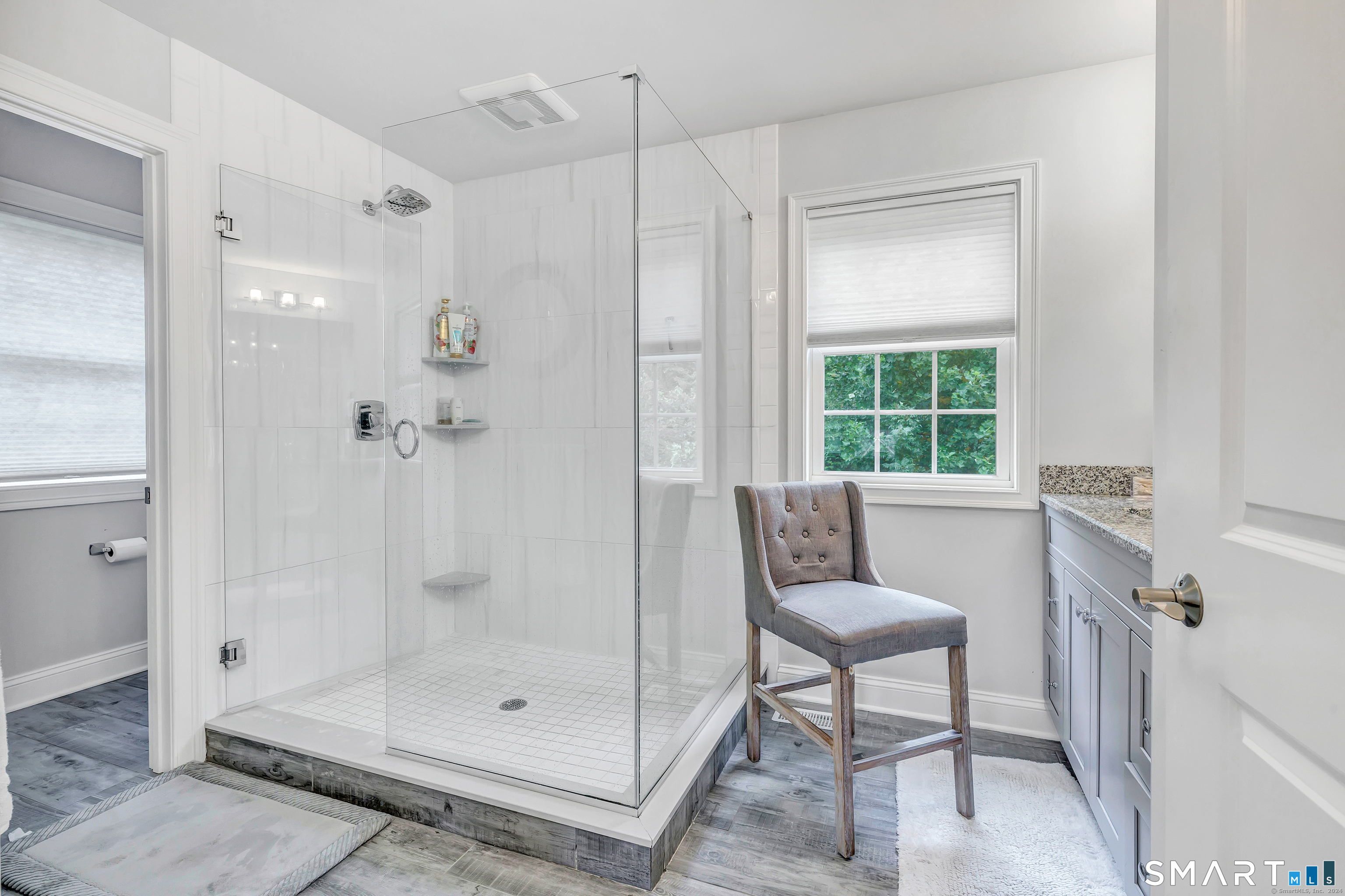 7 Winthrop Woods Road Shelton, CT 06484 - Photo 20 of 21 a bathroom with a shower and a sink