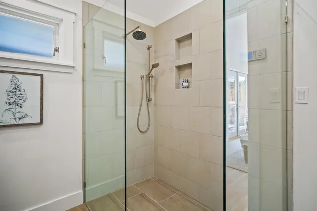 a bathroom with a shower