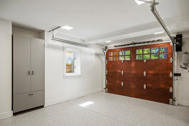 a bench sitting in a room