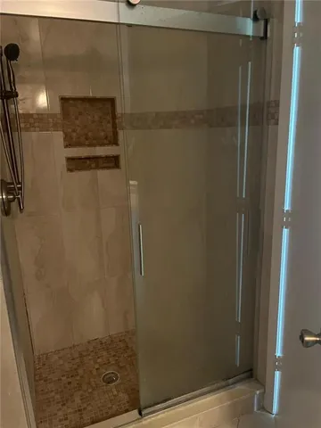 a bathroom with a shower