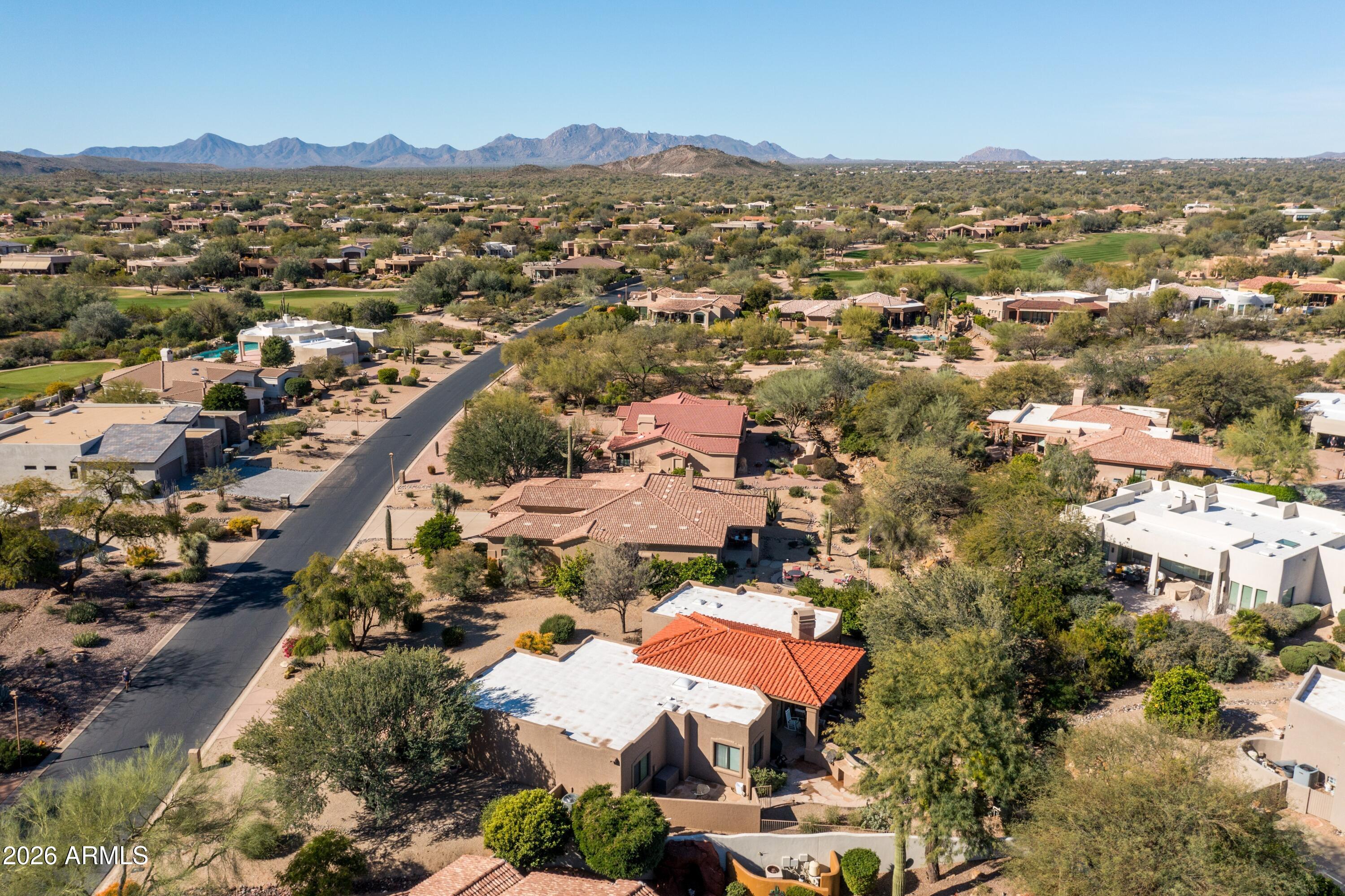 18622 North Tonto Verde Drive Rio Verde, AZ 85263 - Photo 41 of 47 an aerial view of residential houses with outdoor space and trees