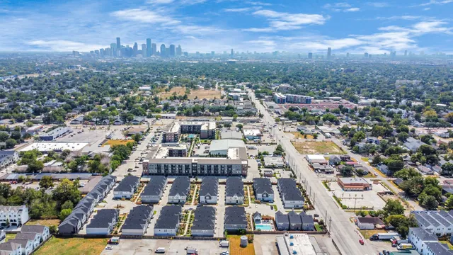 an aerial view of city