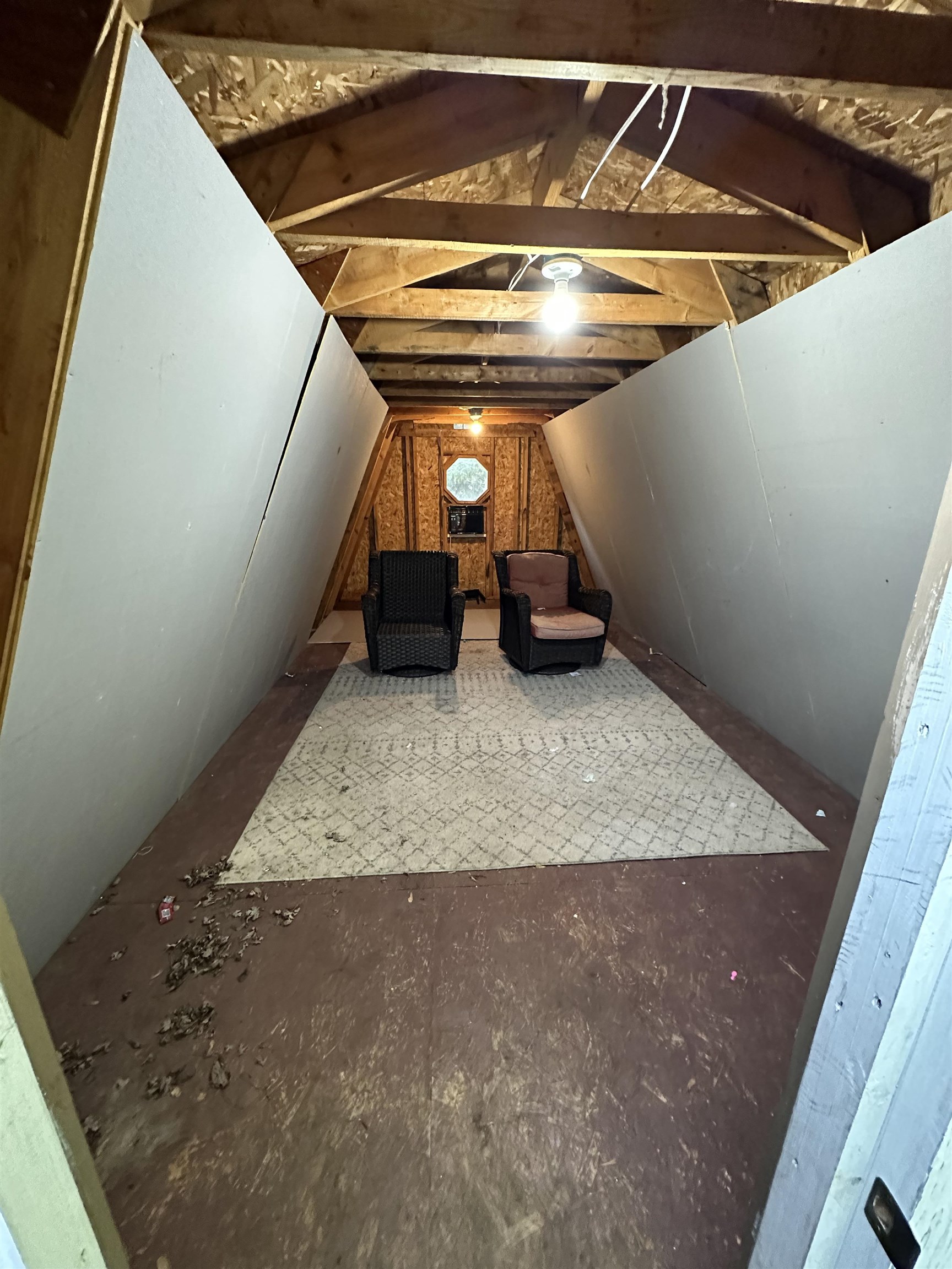 3748 Mulvahill Road Rice Lake, MN 55803 - Photo 24 of 26 Bonus room above shed with vaulted ceiling