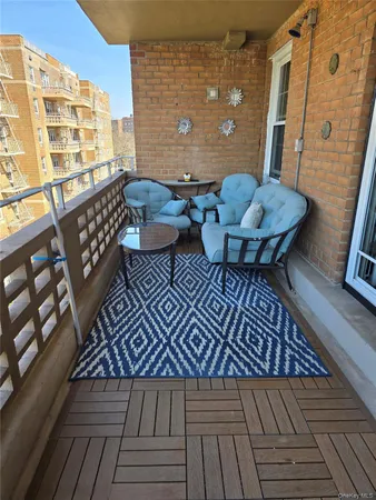 a view of city from a balcony