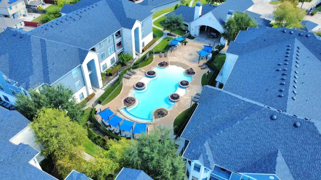 an aerial view of a house