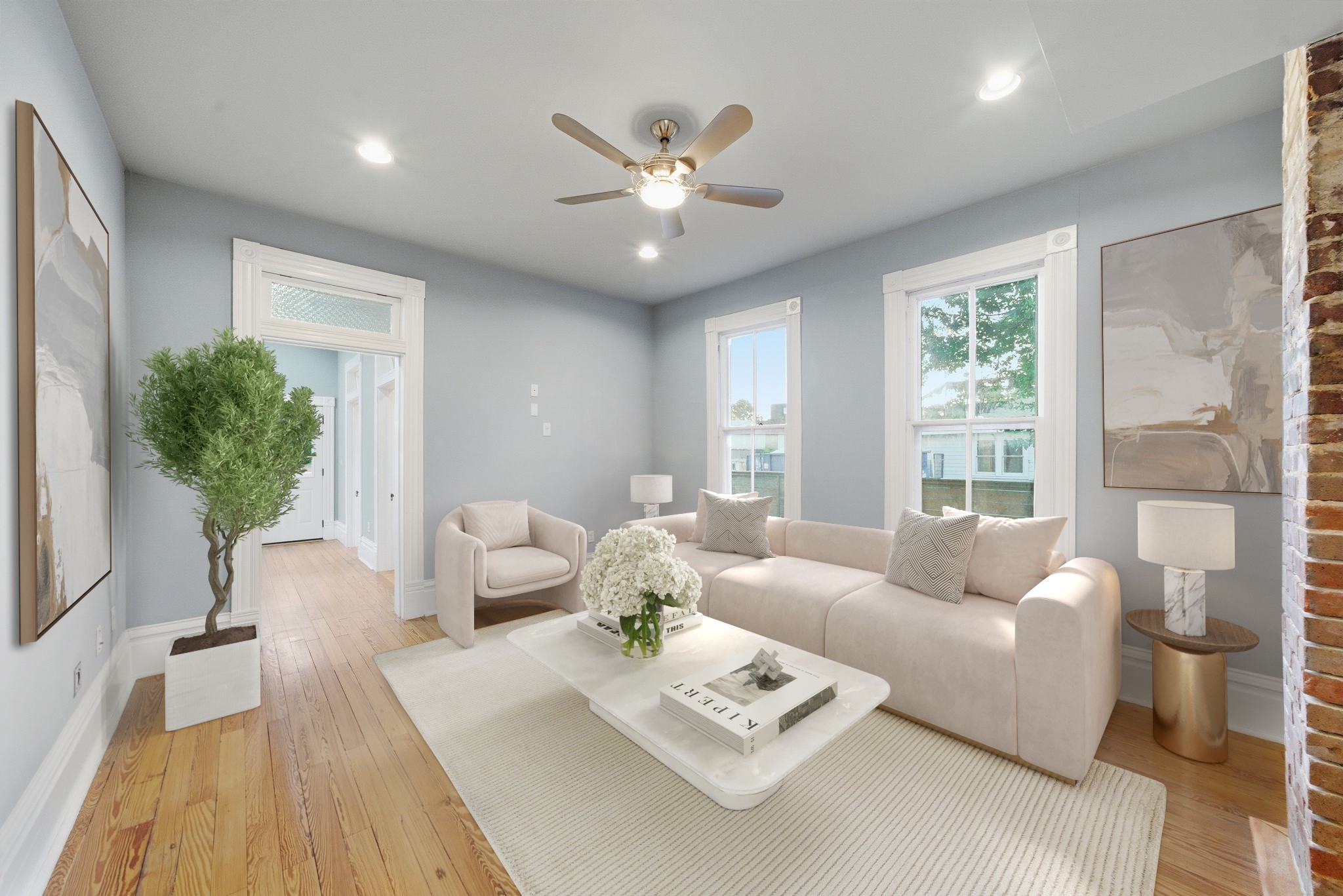 1818 Decatur Street Houston, TX 77007 - Photo 3 of 48 a living room with furniture a potted plant and a large window