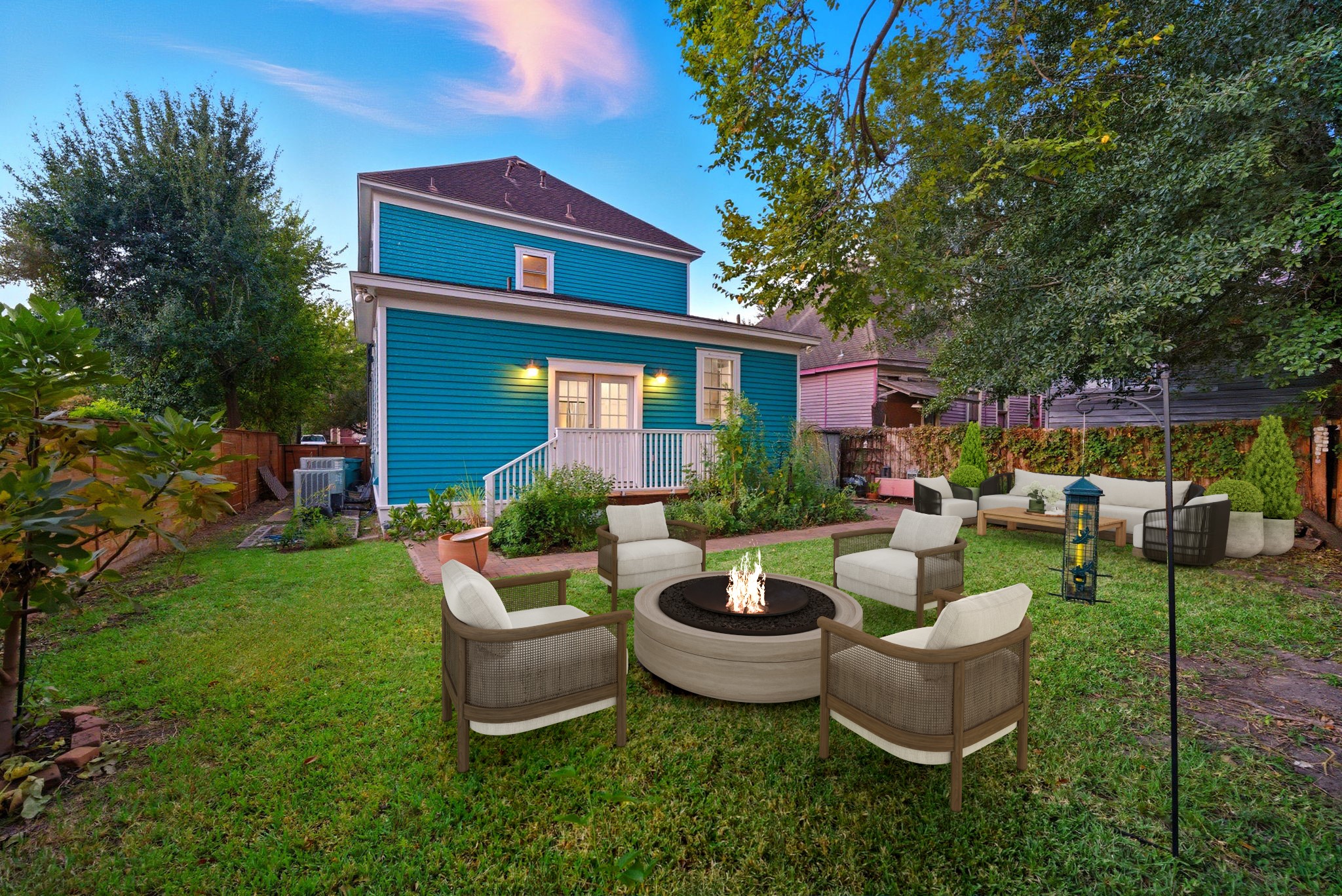 1818 Decatur Street Houston, TX 77007 - Photo 4 of 48 a view of a house with backyard sitting area and garden