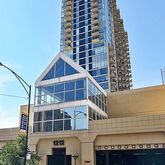 a front view of a building