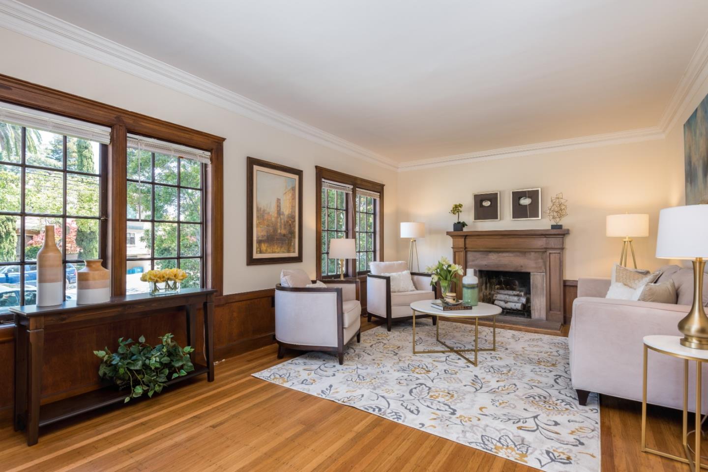 739 Prospect Row San Mateo, CA 94401 - Photo 4 of 27 a living room with furniture large window and fireplace