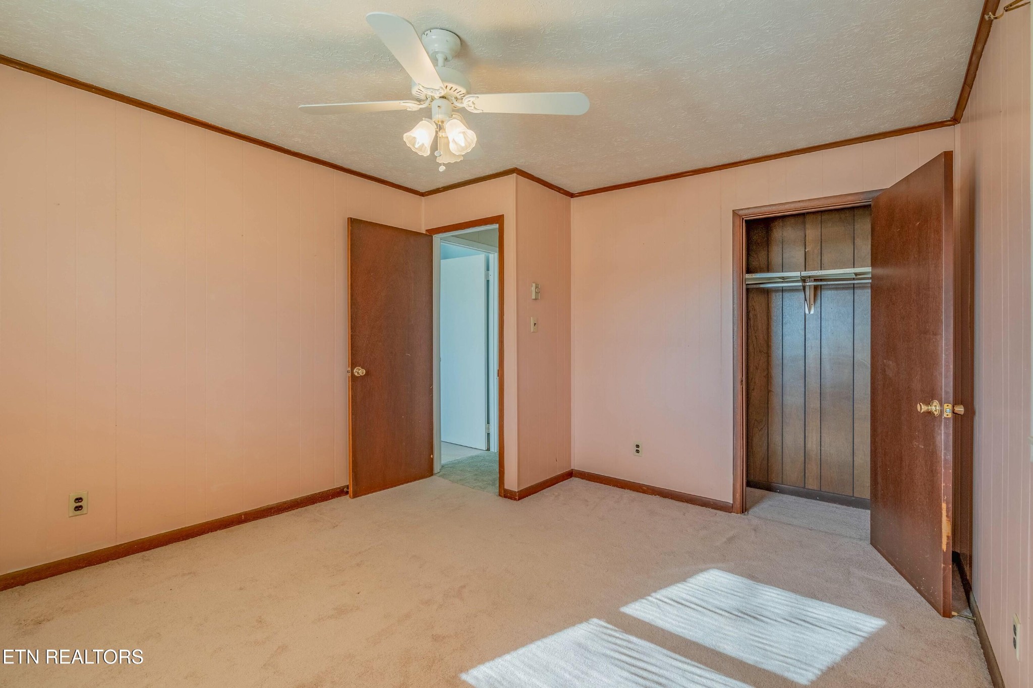 1747 Fairview Road Oliver Springs, TN 37840 - Photo 13 of 20 an empty room with closet and a chandelier fan