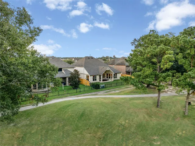 an aerial view of a house
