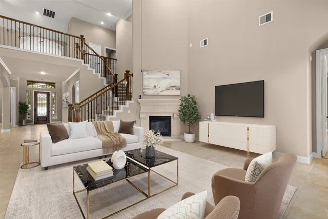 a view of a hall with kitchen and a window