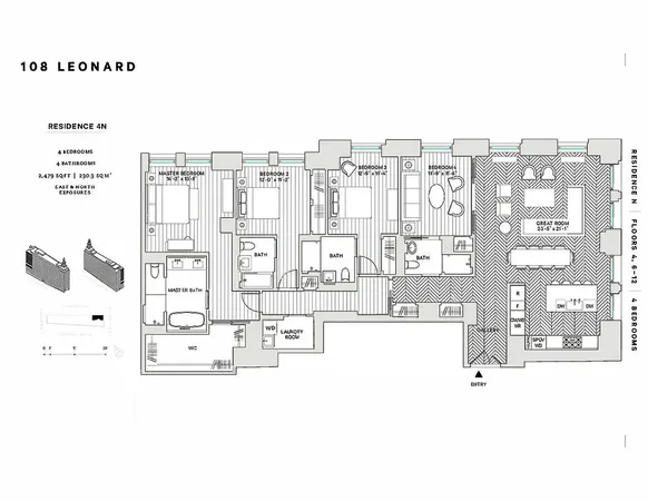 $5,750,000 | 108 Leonard Street, Unit 4N | TriBeCa