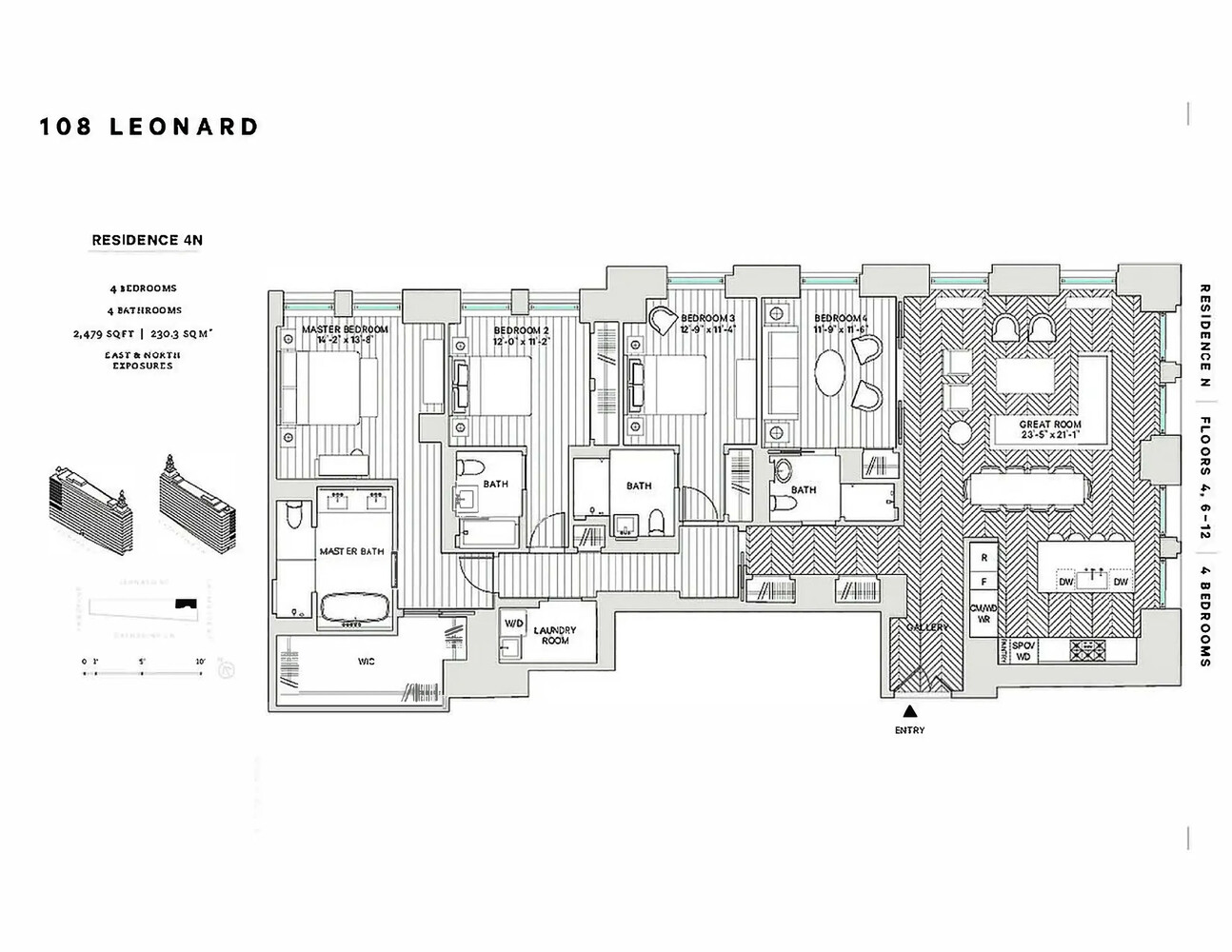 108 Leonard Street, Unit 4N Manhattan, NY 10013 - Photo 31 of 31 a picture of a floor plan