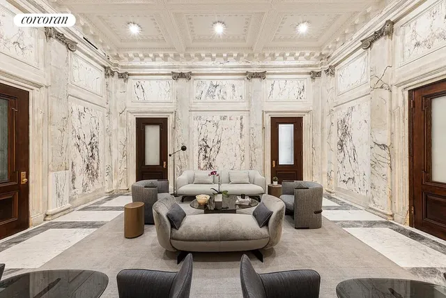 a view of lobby with stairs