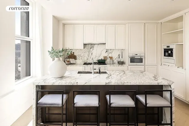 a living room with furniture a flat screen tv and a large window