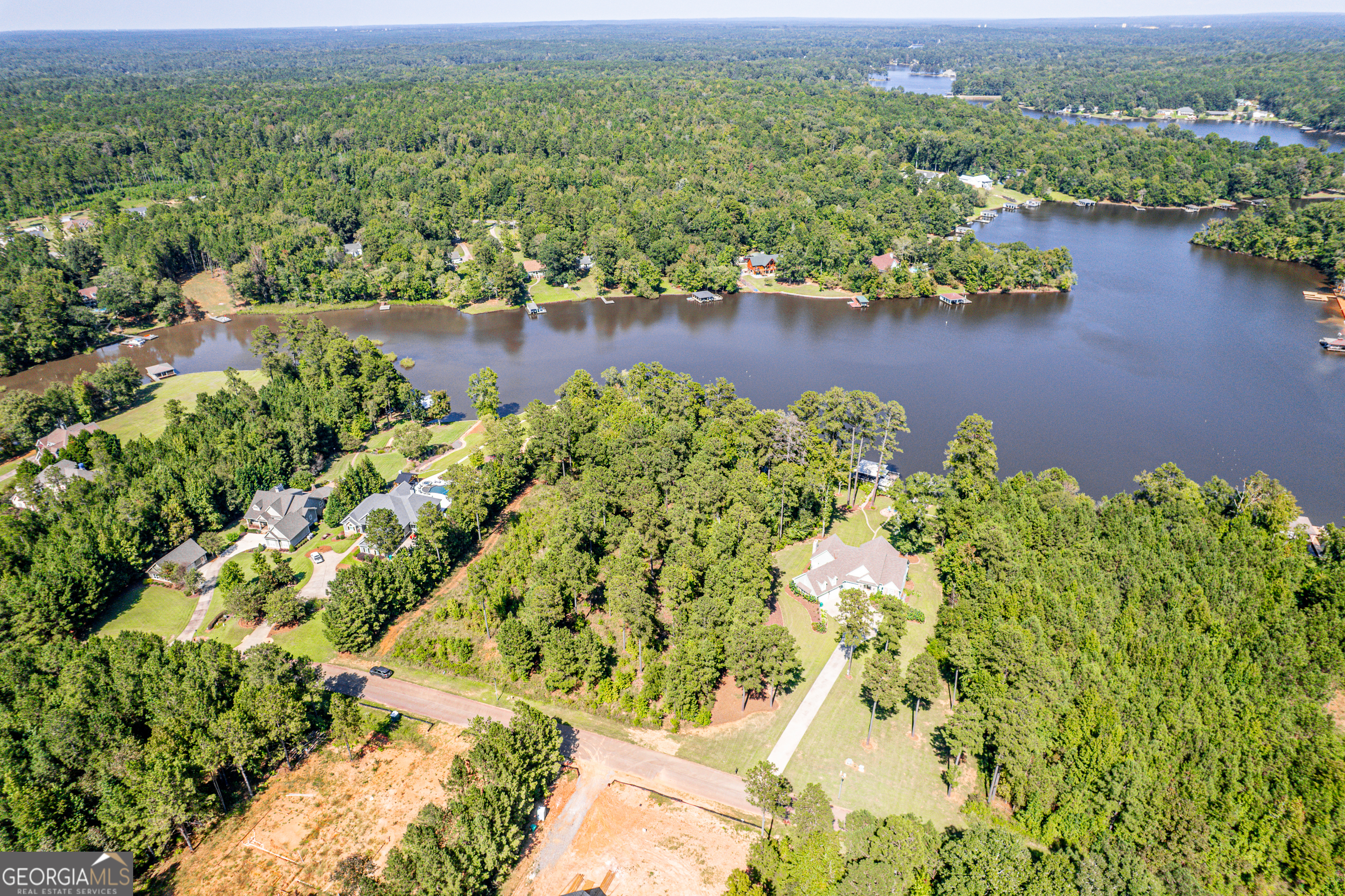 642 Parham Road Northwest Milledgeville, GA 31061 - Photo 5 of 12 an aerial view of a residential houses with outdoor space and lake view