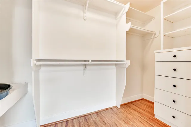 a view of an empty walk in closet