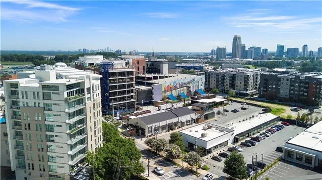 a view of city with tall buildings