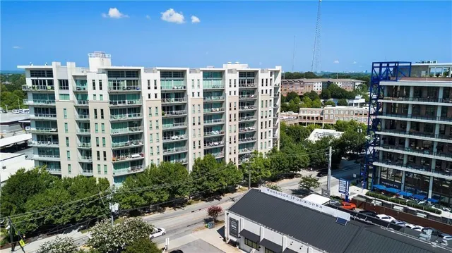 a view of a city that has tall buildings