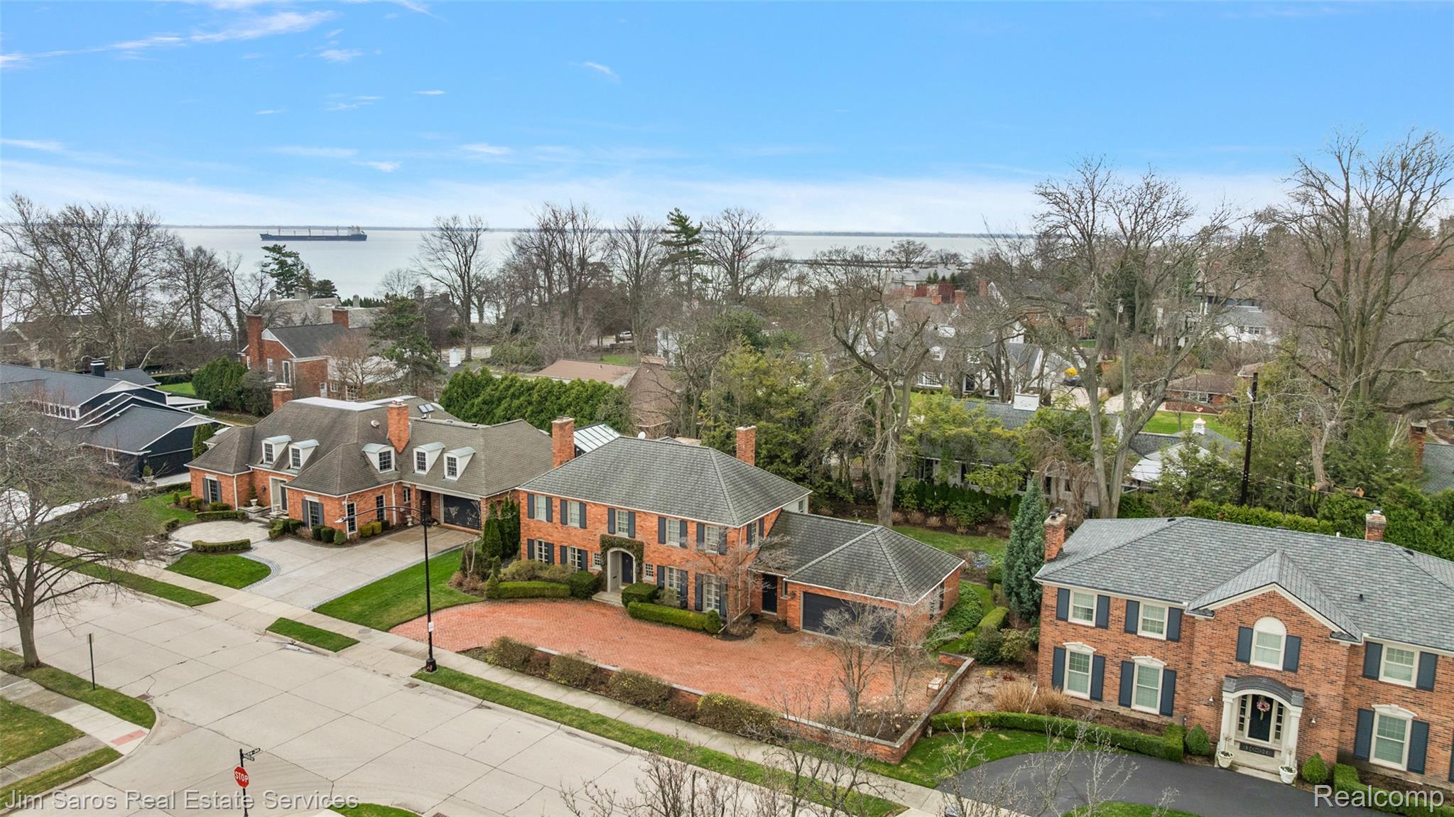 Aerial view of residential area