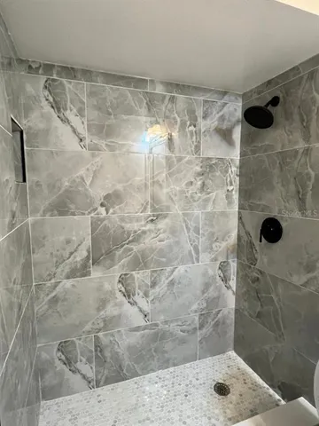 a bathroom with a shower