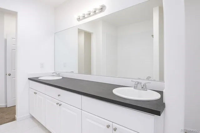 a sink and a mirror