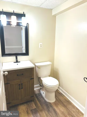 a bathroom with a sink toilet and vanity