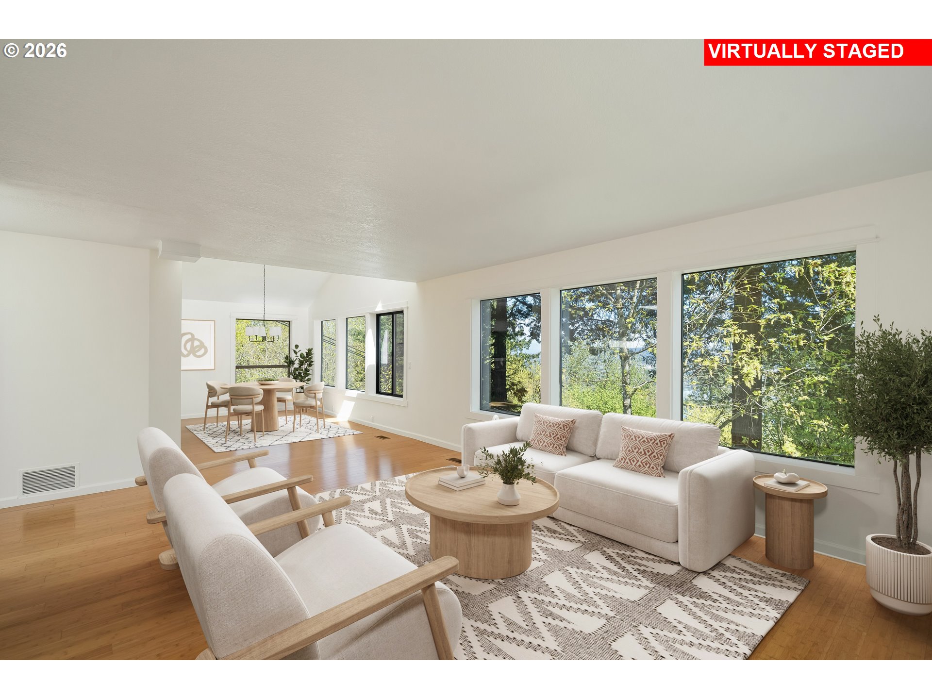 5844 Southwest Ralston Drive Portland, OR 97239 - Photo 15 of 43 a living room with furniture and a large window