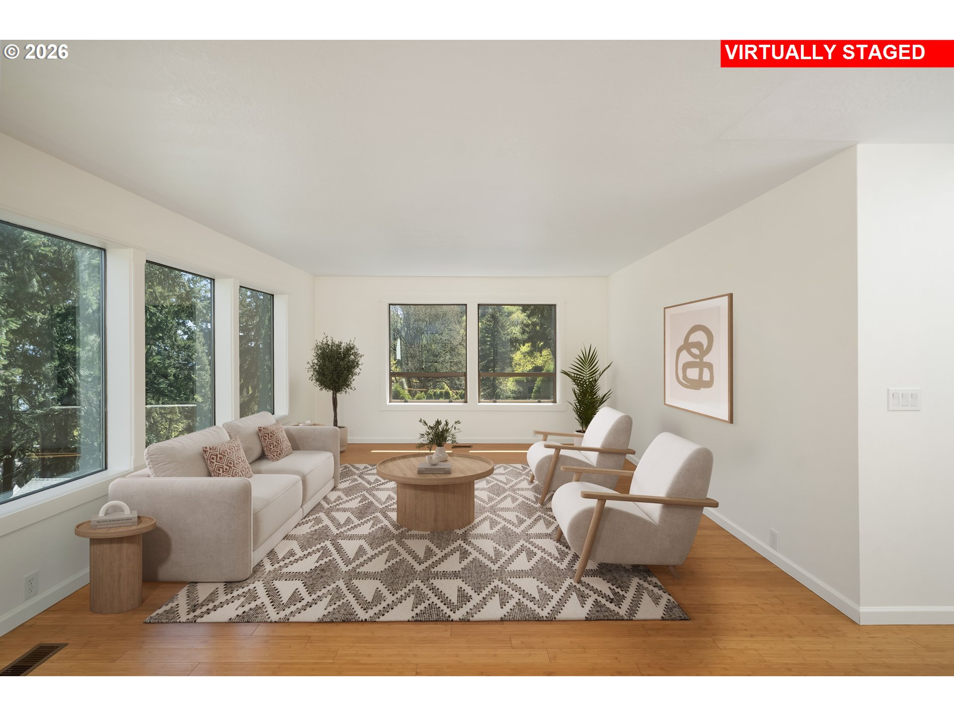 5844 Southwest Ralston Drive Portland, OR 97239 - Photo 17 of 43 a living room with furniture and a large window