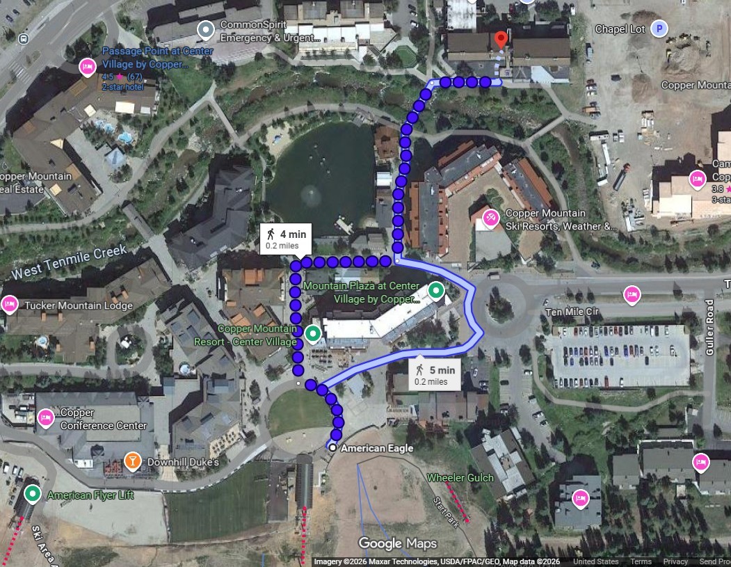 760 Copper Road, Unit F204 Copper Mountain, CO 80443 - Photo 32 of 32 Map showing how to walk to ski lift! So closeby!
