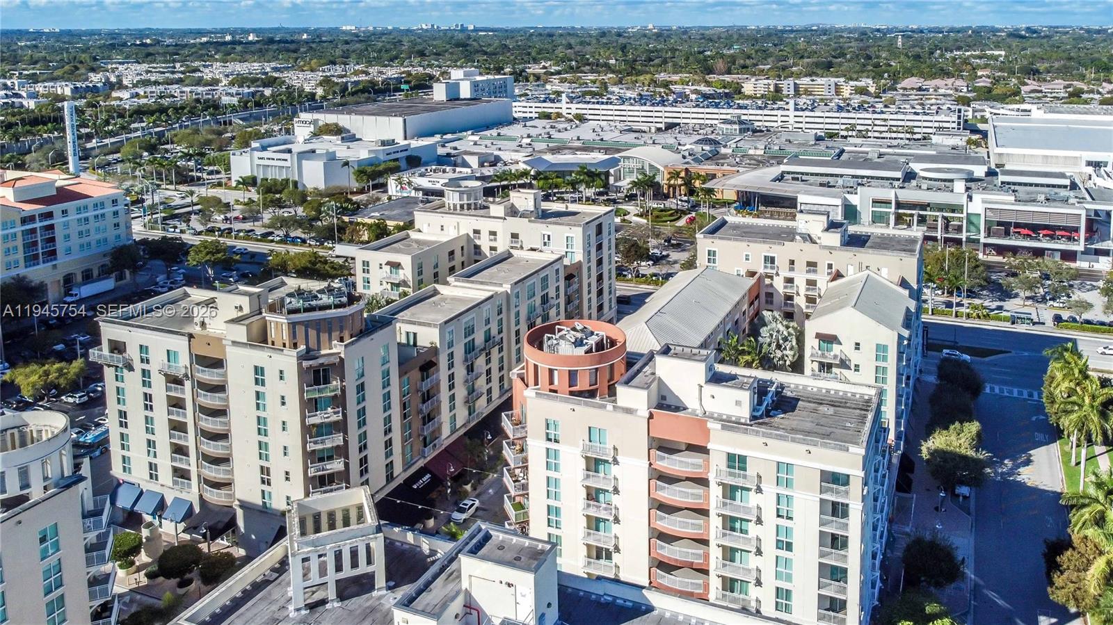 a city view with tall buildings