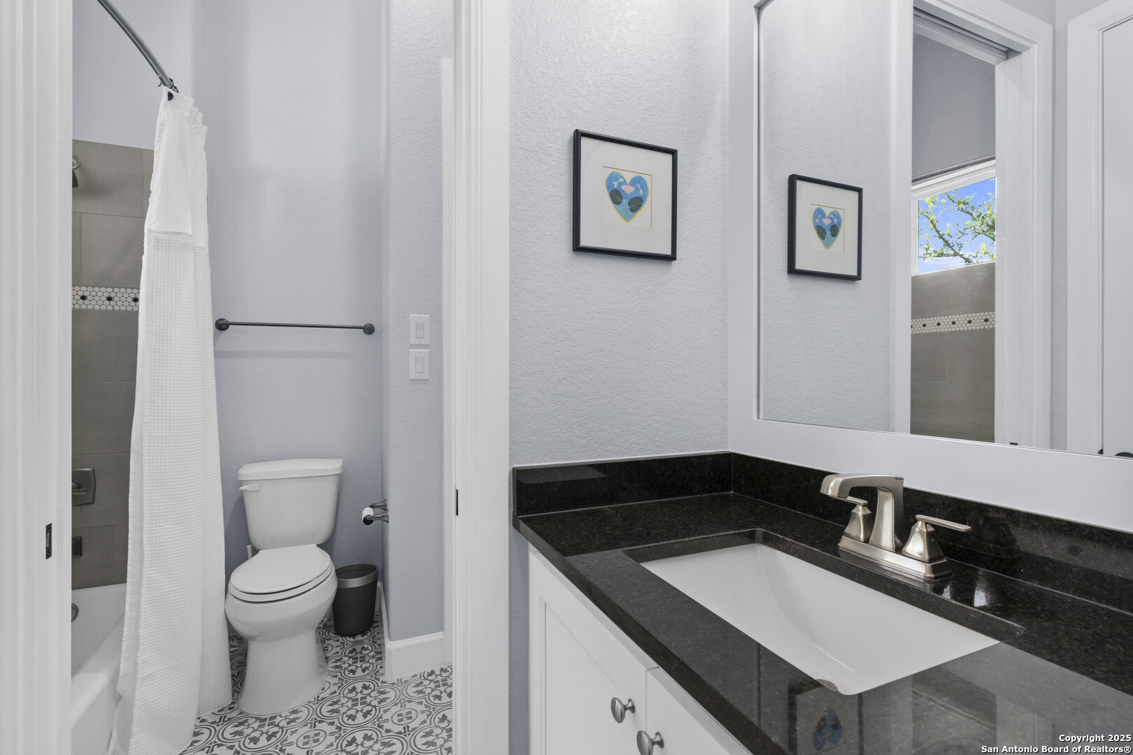 30 VERDE Point Boerne, TX 78006 - Photo 39 of 62 a bathroom with a granite countertop sink and a toilet