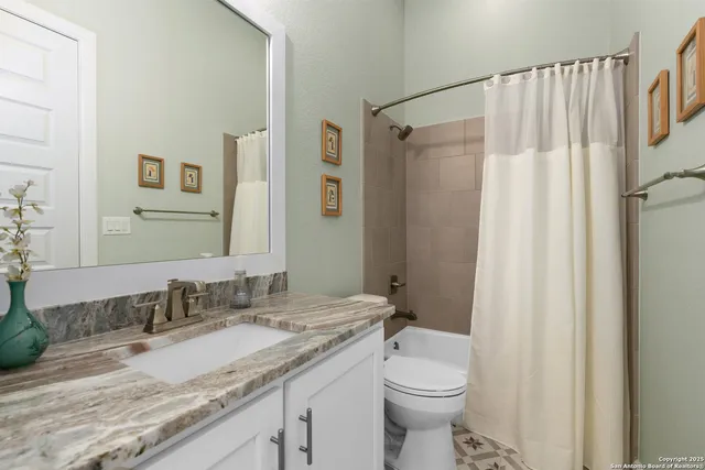 a garden view with a seating space