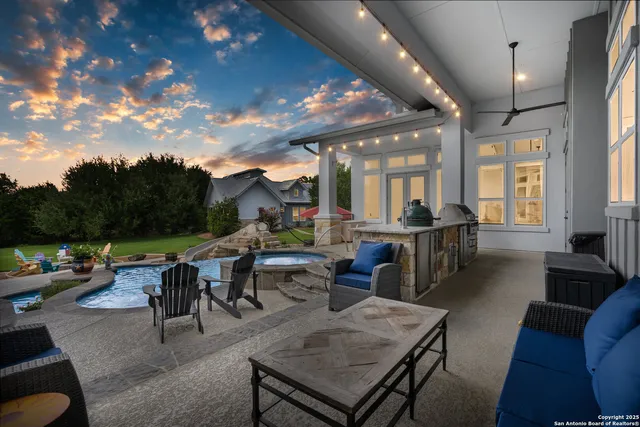 a outdoor space with furniture