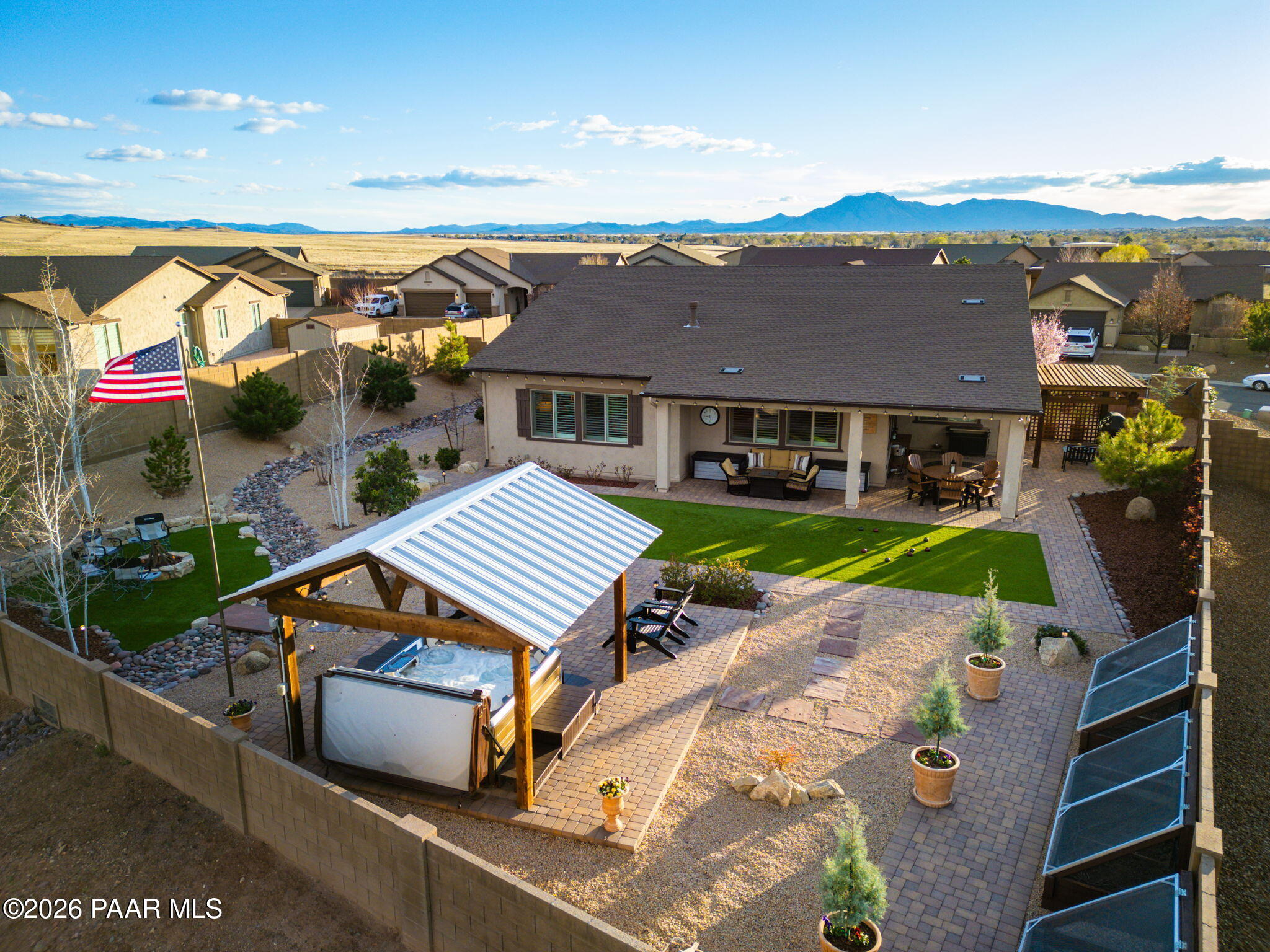 707 Lunar View Way Chino Valley, AZ 86323 - Photo 80 of 89 an aerial view of a house with a garden