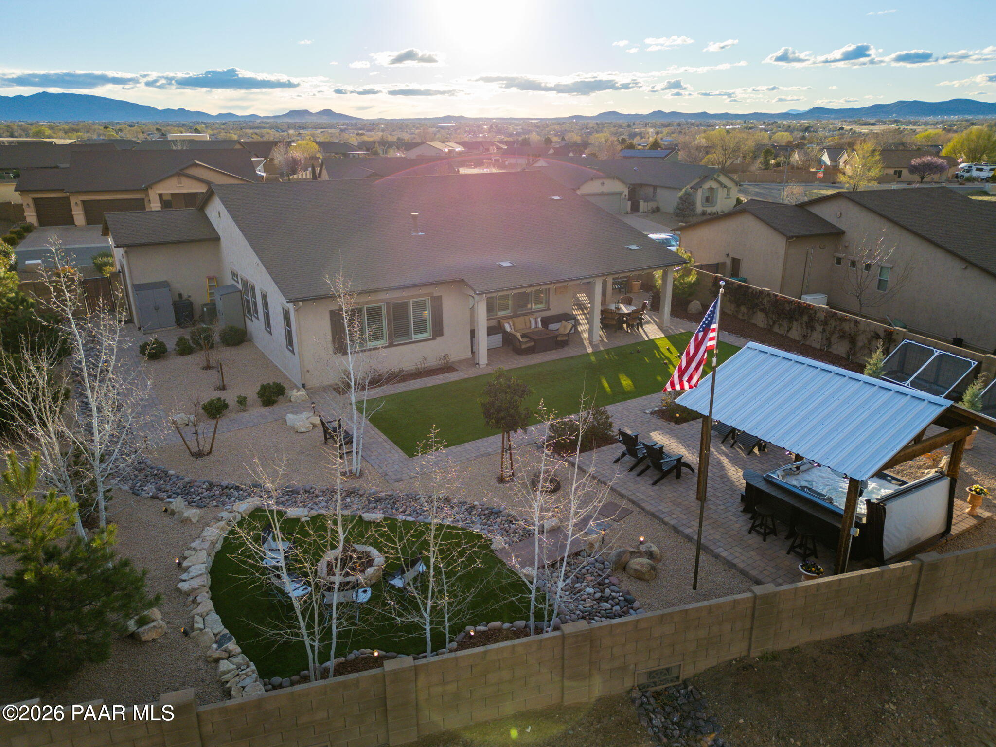 707 Lunar View Way Chino Valley, AZ 86323 - Photo 81 of 89 an aerial view of residential houses with outdoor space and ocean view