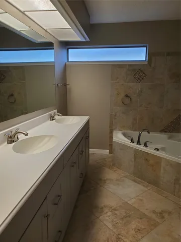 a bathroom with a sink and a bathtub