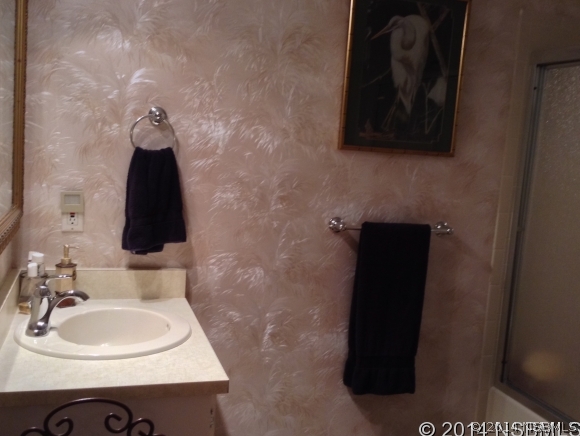 232 North Ridgewood Avenue, Unit A5 Edgewater, FL 32132 - Photo 10 of 15 a bathroom with a sink and a mirror