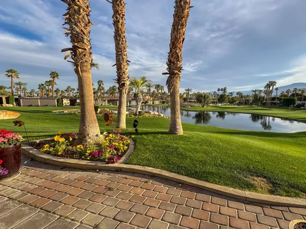 a outdoor space with furniture and garden view