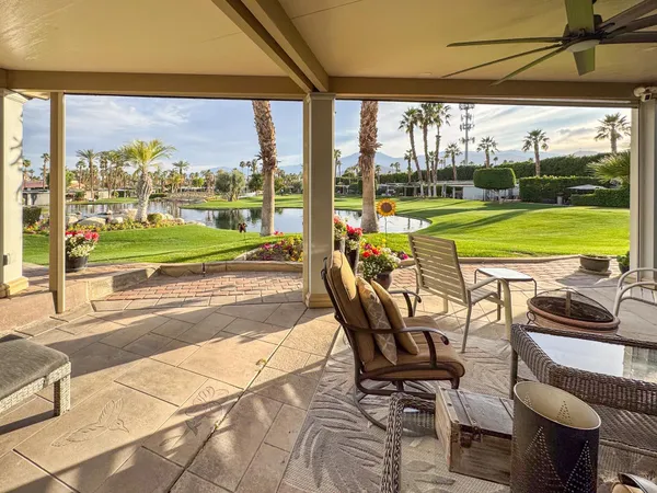 a living room with a large window